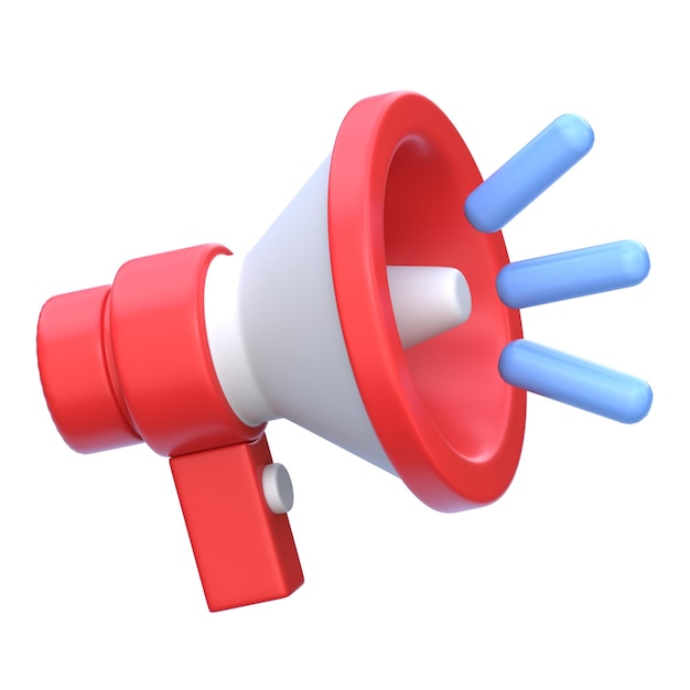 Icona 3d Megaphone Illustrazione 3d Elemento 3d Rendering Elementi grafici Elemento di progettazione