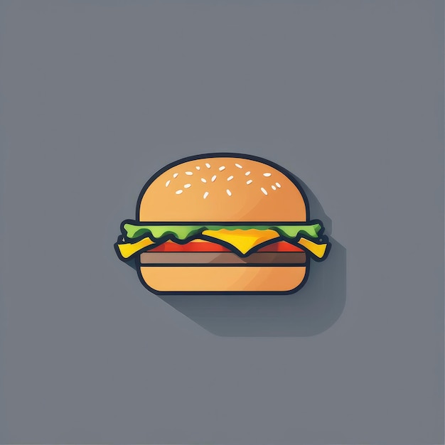 icona burger vettoriale clip art illustrazione del logo