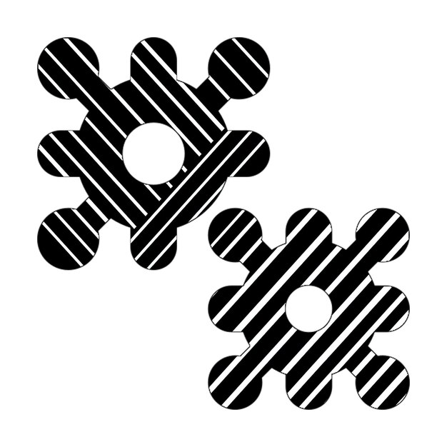 icona dei virus linee diagonali bianche e nere
