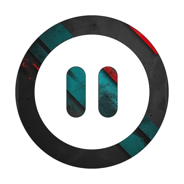 icona del cerchio di pausa diagonale nero verde rosso
