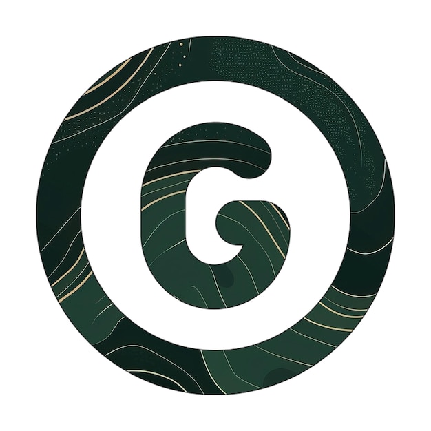 icona del cerchio g consistenza d'oro di marmo verde