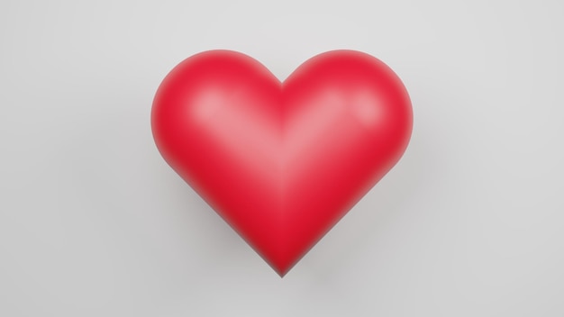 Icona del cuore 3d isolata su sfondo bianco
