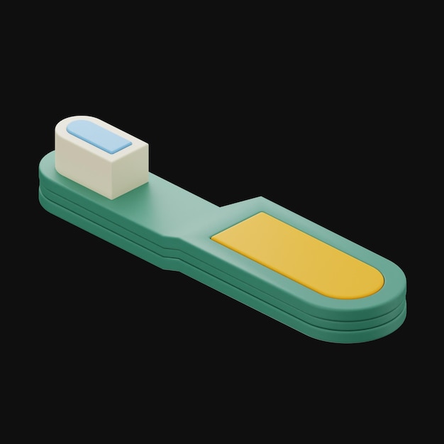 icona del design dell'interfaccia utente premium dello spazzolino da denti rendering 3d su sfondo isolato