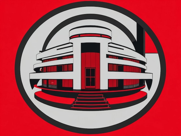 Icona del glifo aziendale Questo simbolo piatto arrotondato utilizza il colore rosso ed è isolato su uno sfondo nero