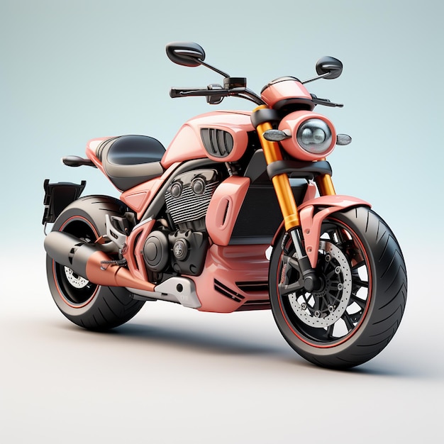 Icona del motociclo isolata illustrazione del rendering 3d