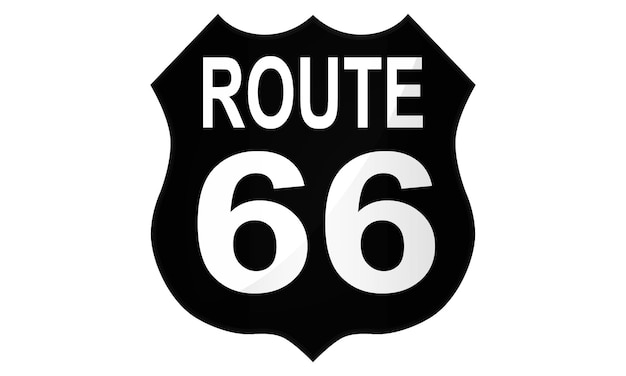 Icona del segno Route US 66 in nero