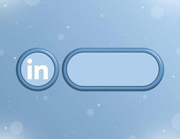 Icona del social network Linkedin con modulo vuoto per informazioni o collegamento alla pagina utente 3d