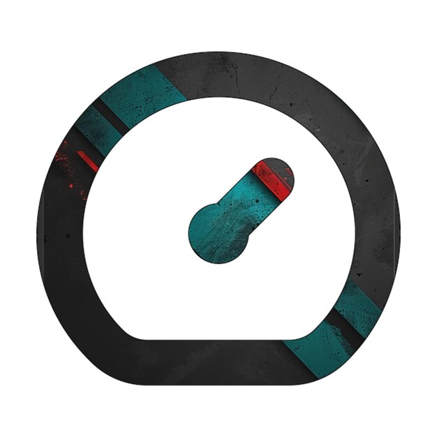 icona del tachimetro diagonale nero verde rosso