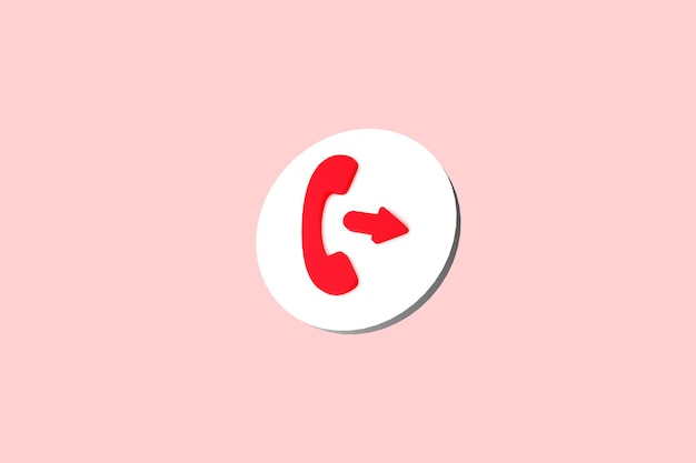 Icona del telefono per il simbolo mobile del sito Web Illustrazione del rendering 3d del concetto di hotline per il supporto del servizio