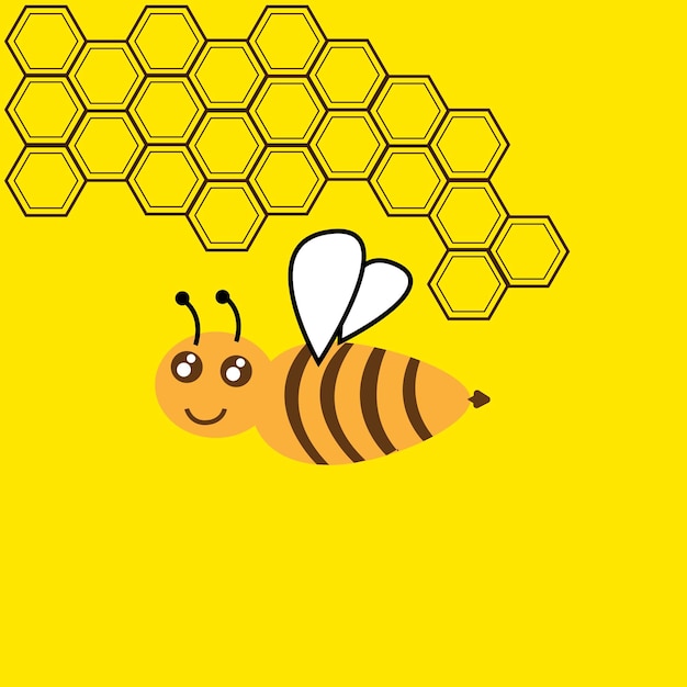 Icona dell'ape isolata su sfondo giallo