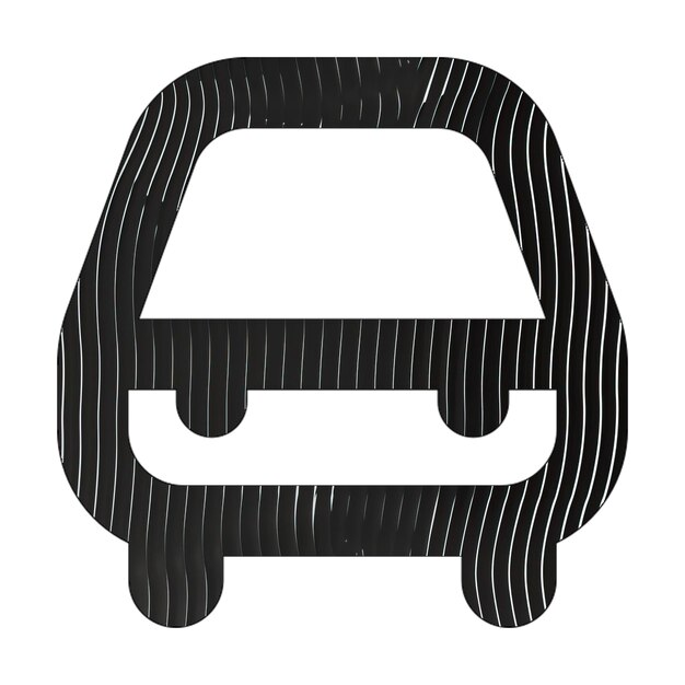 icona dell'auto linea bianca nera consistenza