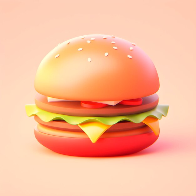 Icona dell'hamburger 3D