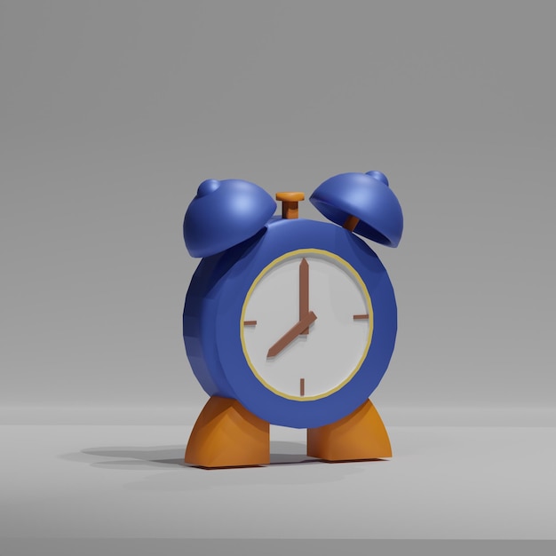 icona dell'orologio con una sveglia in blu con una combinazione arancione