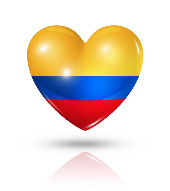 Icona della bandiera del cuore di amore Colombia
