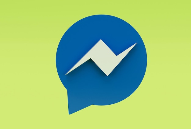 Icona della chat di Messenger illustrazione 3d rendering minimo su sfondo Chelsea Cucumber