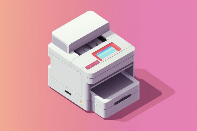 Icona della fotocopiatrice di ufficio in stile 3D