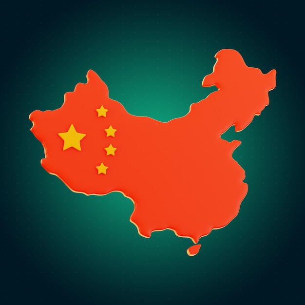 Icona della mappa del capodanno cinese premium rendering 3d su sfondo isolato