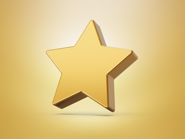 Icona della stella d'oro isolata su sfondo bianco 3d'illustrazione