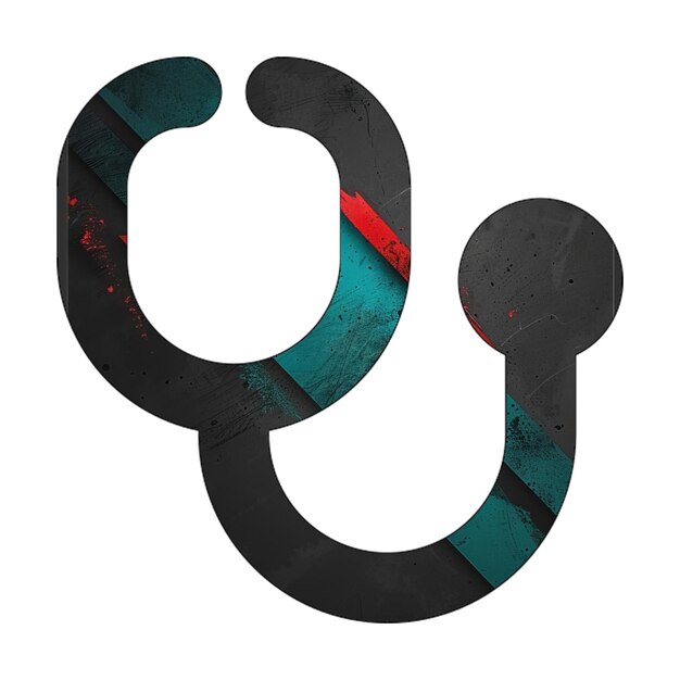 icona dello stetoscopio diagonale nero verde rosso