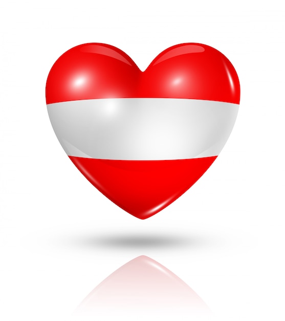 Icona di bandiera del cuore di amore Austria