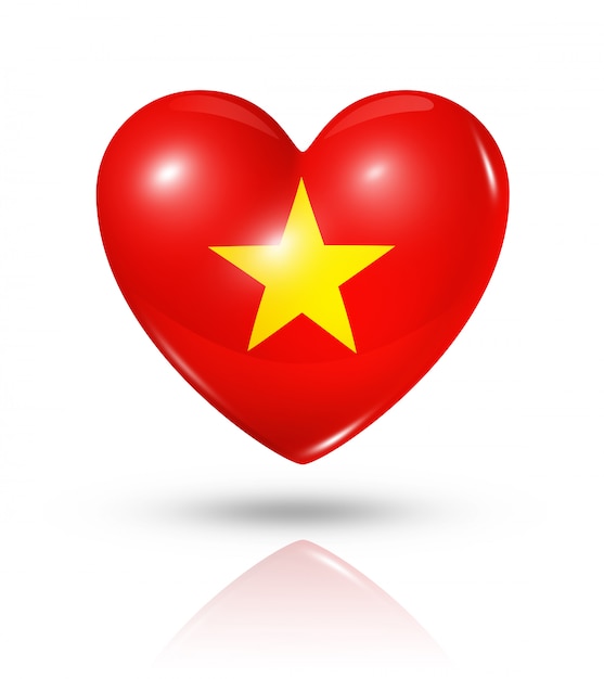 Icona di bandiera del cuore di amore Vietnam