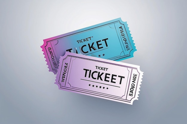 Icona di biglietto 3D isolata sull'illustrazione vettoriale di sfondo due coppie di biglietti