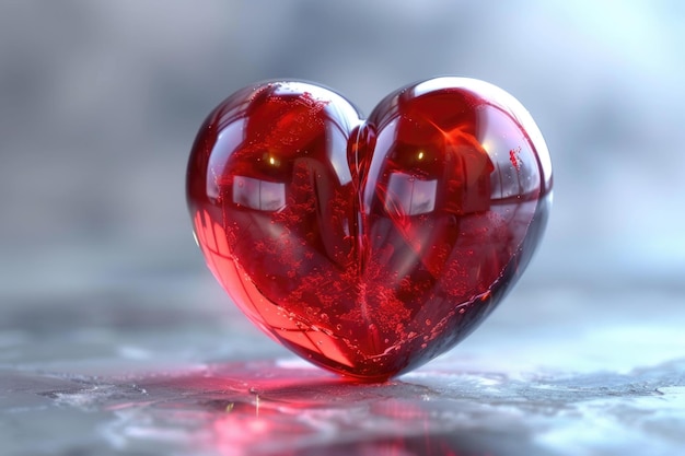 Icona di cuore galleggiante 3D per lo sfondo dei social media tema di San Valentino rendering 3D