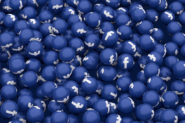 Icona di Facebook emoji rendering 3d