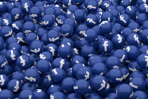 Icona di Facebook emoji rendering 3d