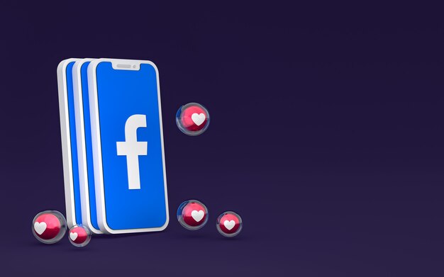 Icona di Facebook sullo schermo dello smartphone e reazioni di Facebook