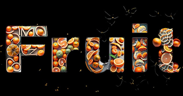 icona di frutta scritta con immagine di frutta
