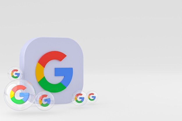 Icona di Google sullo schermo dello smartphone o del telefono cellulare 3d render
