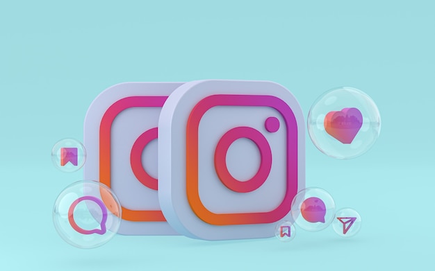 Icona di Instagram sullo schermo dello smartphone o del telefono cellulare 3d render
