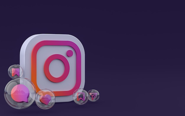 Icona di Instagram sullo schermo dello smartphone o del telefono cellulare 3d render