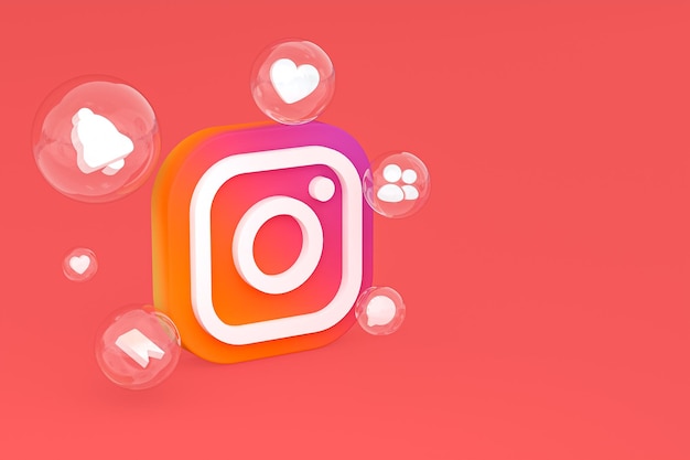 Icona di Instagram sullo schermo dello smartphone o del telefono cellulare 3d render
