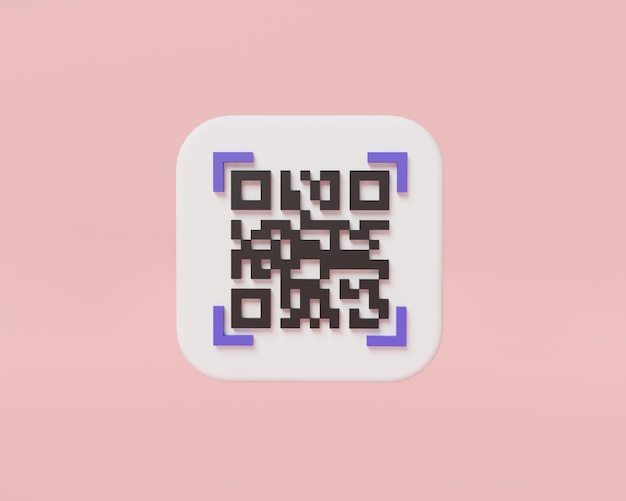 Icona di pagamento e verifica della scansione del codice QR Concetto di tecnologia senza contanti Scansione della transazione di pagamento Codice QR E portafoglio shopping online trasferimento di denaro pagamento online illustrazione di rendering 3d