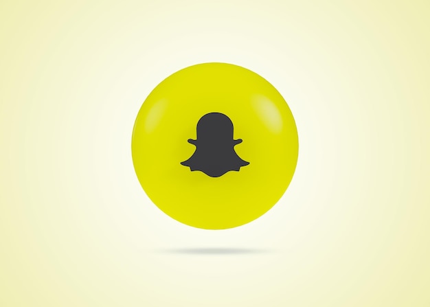 Icona di rendering 3D di Snapchat con uno sfondo piacevole