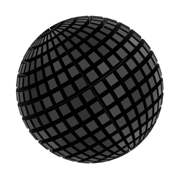 Icona di rendering del frullatore 3D cubetti circolari astratti tipo 18 con colore nero