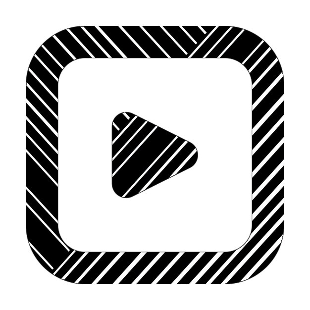 icona di riproduzione alt linee diagonali bianche e nere