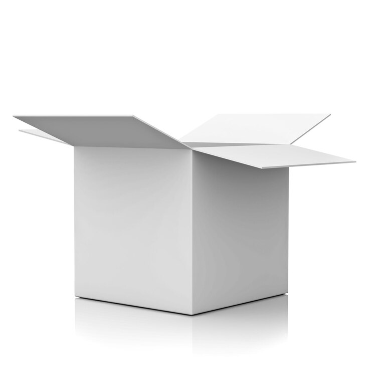 Icona di scatola di cartone 3D isolata su sfondo grigio Render delivery cargo box carton mockup