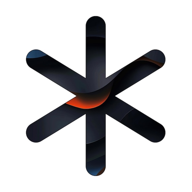icona di stella medica oscura nera arancione ondate consistenza