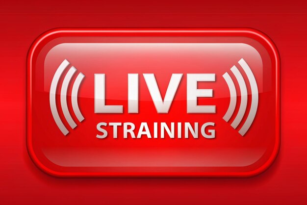 Icona di streaming in diretta 3D Broadcast livestream o stream online Concetto di social media Modello per tv canale online live breaking news Vettore trendy e moderno in stile 3D