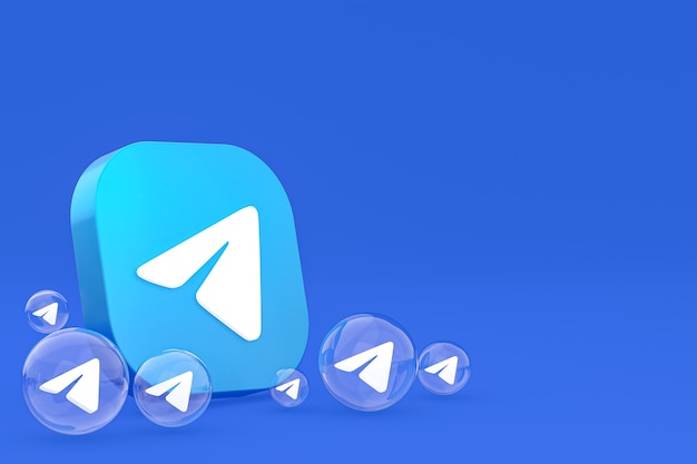 Icona di Telegram sullo schermo dello smartphone o del telefono cellulare 3d render