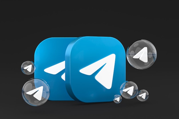 Icona di Telegram sullo schermo dello smartphone o del telefono cellulare 3d render