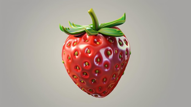 Icona di una fragola immagine modernizzata Frutta fresca 3D illustrazione moderna realistica