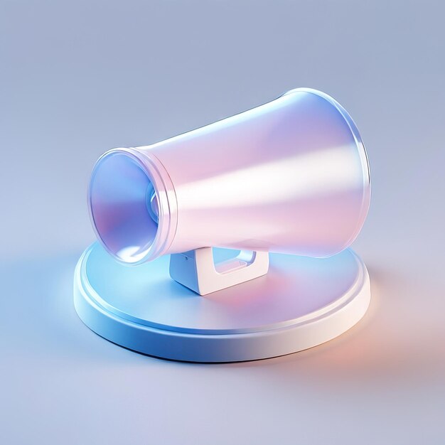 Icona di vetro lucido stilizzato di megafono altoparlante altoparlante annunciare gridare comunicare ad alta voce