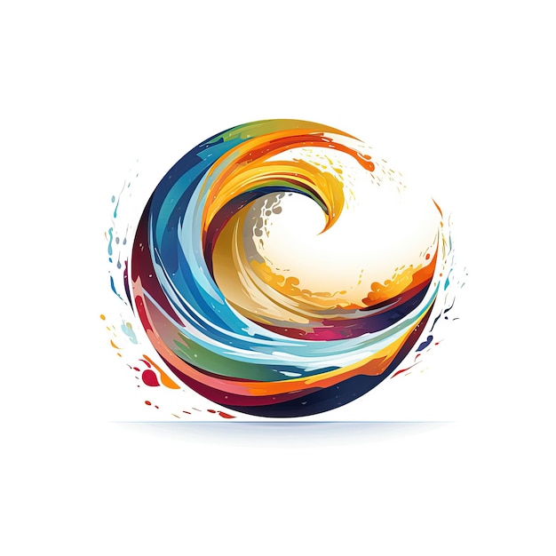 icona di vortice colorata astratta su un'illustrazione vettoriale a sfondo bianco