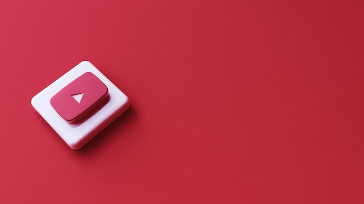 Foto icona di youtube sulla superficie rossa