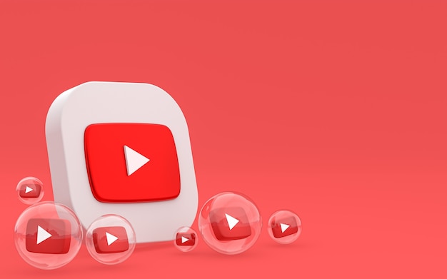 Icona di Youtube sullo schermo dello smartphone o del telefono cellulare 3d render