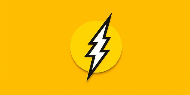 Icona elettrica minimalista su sfondo giallo Generativo ai